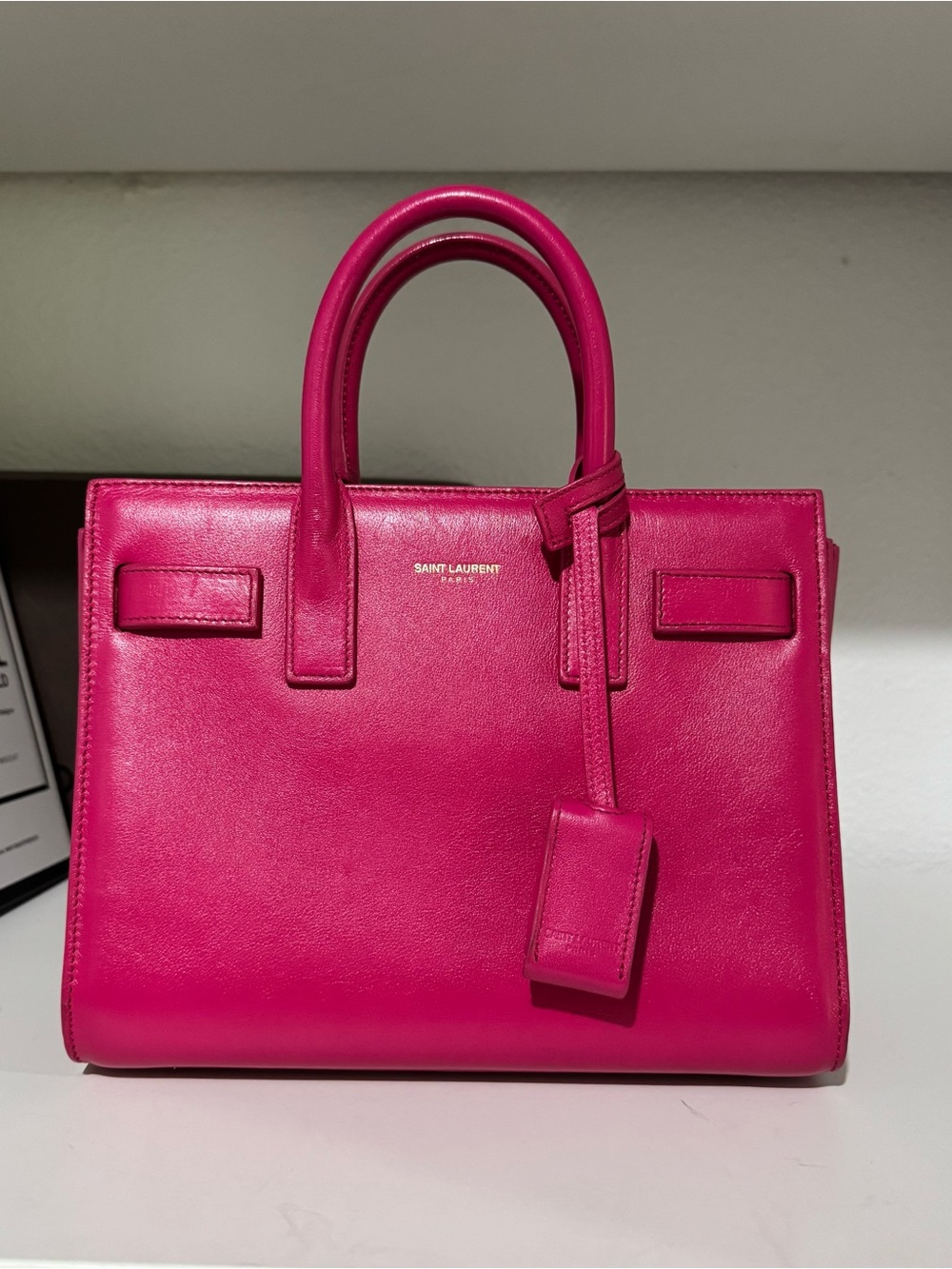 Saint Laurent Leather sac de jour pink - Picture 3 of 12